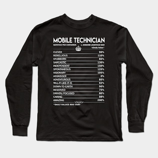 Mobile Technician T Shirt - Mobile Technician Factors Daily Gift Item Tee Long Sleeve T-Shirt by Jolly358